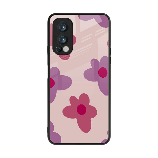 Floral Purple back phone cover | glass case for oneplus nord 2