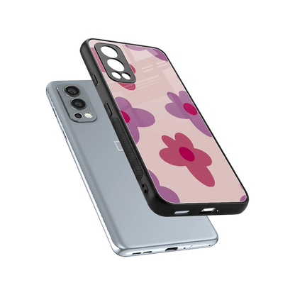 Floral Purple sleek oneplus nord 2 cover with tempered glass back and TPU edges