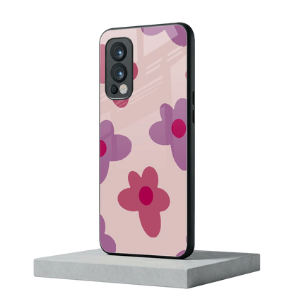 Floral Purple oneplus nord 2 mobile cover | shockproof glass phone case