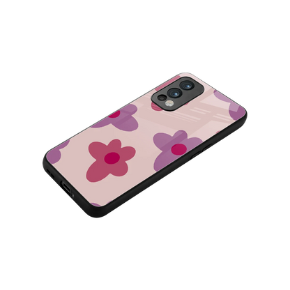 Floral Purple stylish phone case for oneplus nord 2 | glossy glass and slim fit