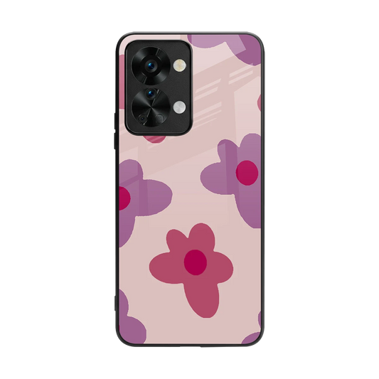 Floral Purple back phone cover | glass case for oneplus nord 2t
