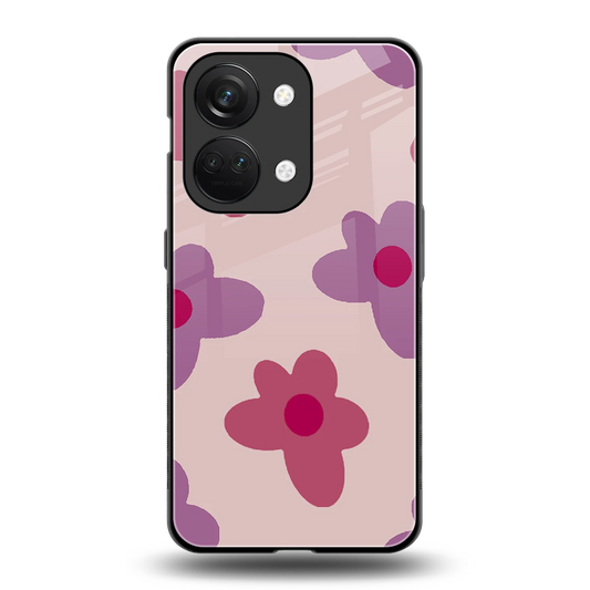 Floral Purple back phone cover | glass case for oneplus nord 3