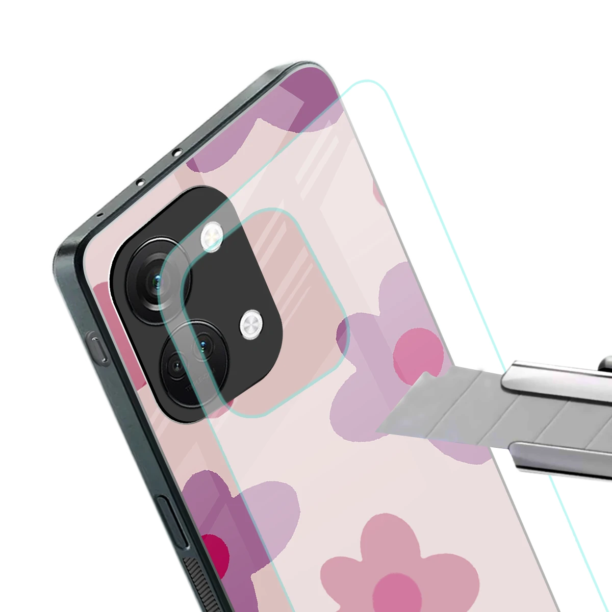 Floral Purple stylish phone case for oneplus nord 3 | glossy glass and slim fit