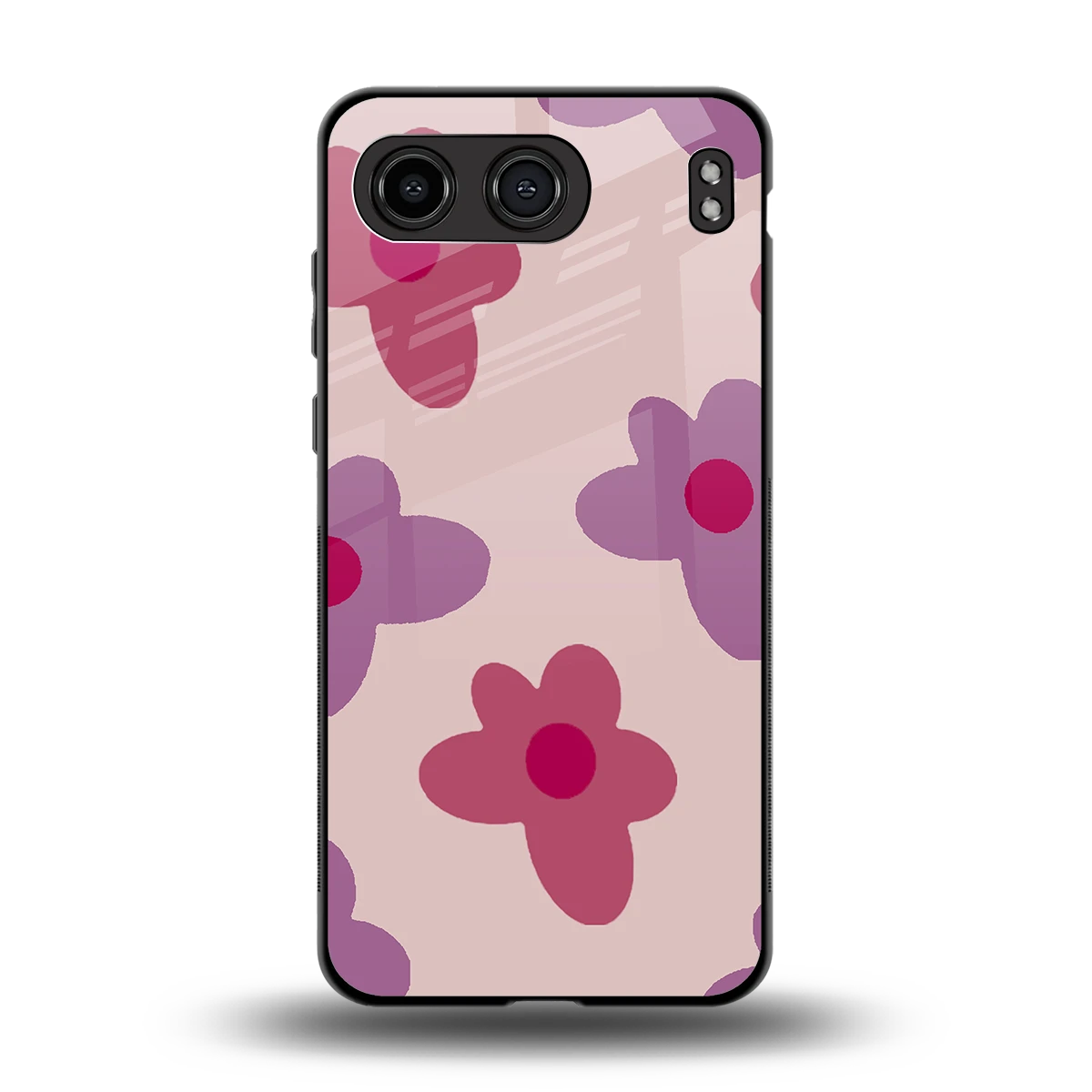Floral Purple back phone cover | glass case for oneplus nord 4
