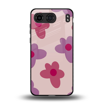 Floral Purple back phone cover | glass case for oneplus nord 4