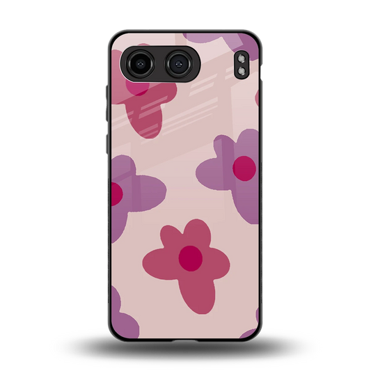 Floral Purple back phone cover | glass case for oneplus nord 4