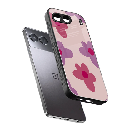 Floral Purple sleek oneplus nord 4 cover with tempered glass back and TPU edges