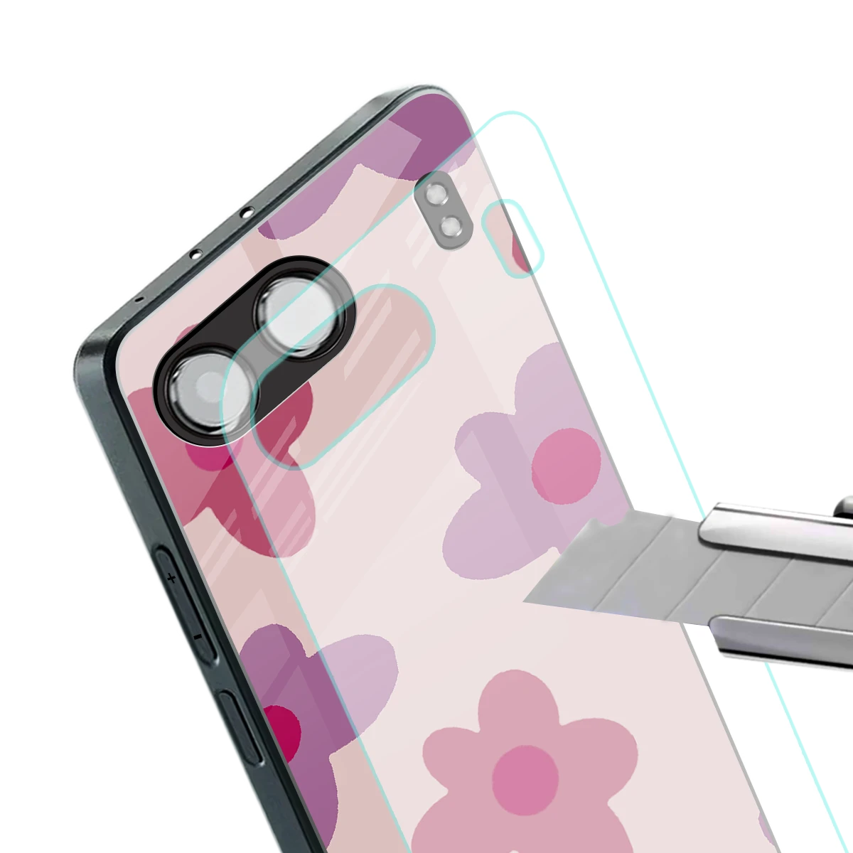 Floral Purple stylish phone case for oneplus nord 4 | glossy glass and slim fit