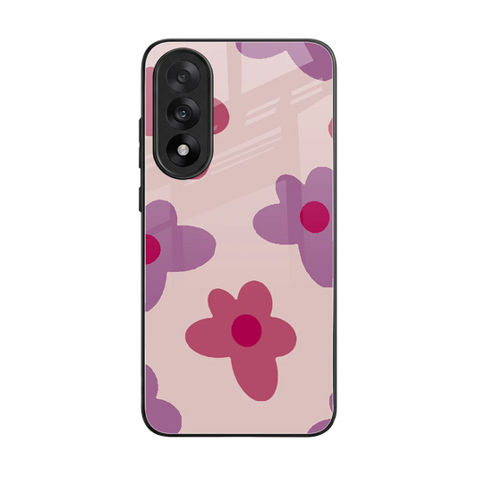 Floral Purple back phone cover | glass case for oneplus nord 5