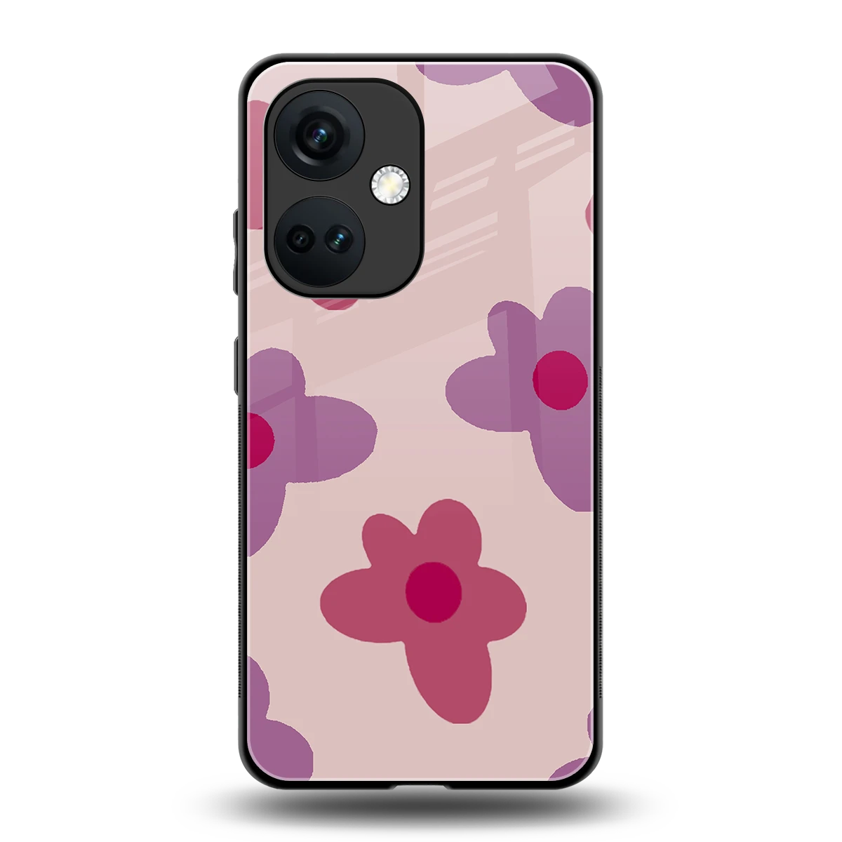 Floral Purple back phone cover | glass case for oneplus nord ce 3