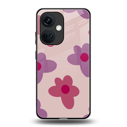 Floral Purple back phone cover | glass case for oneplus nord ce 3