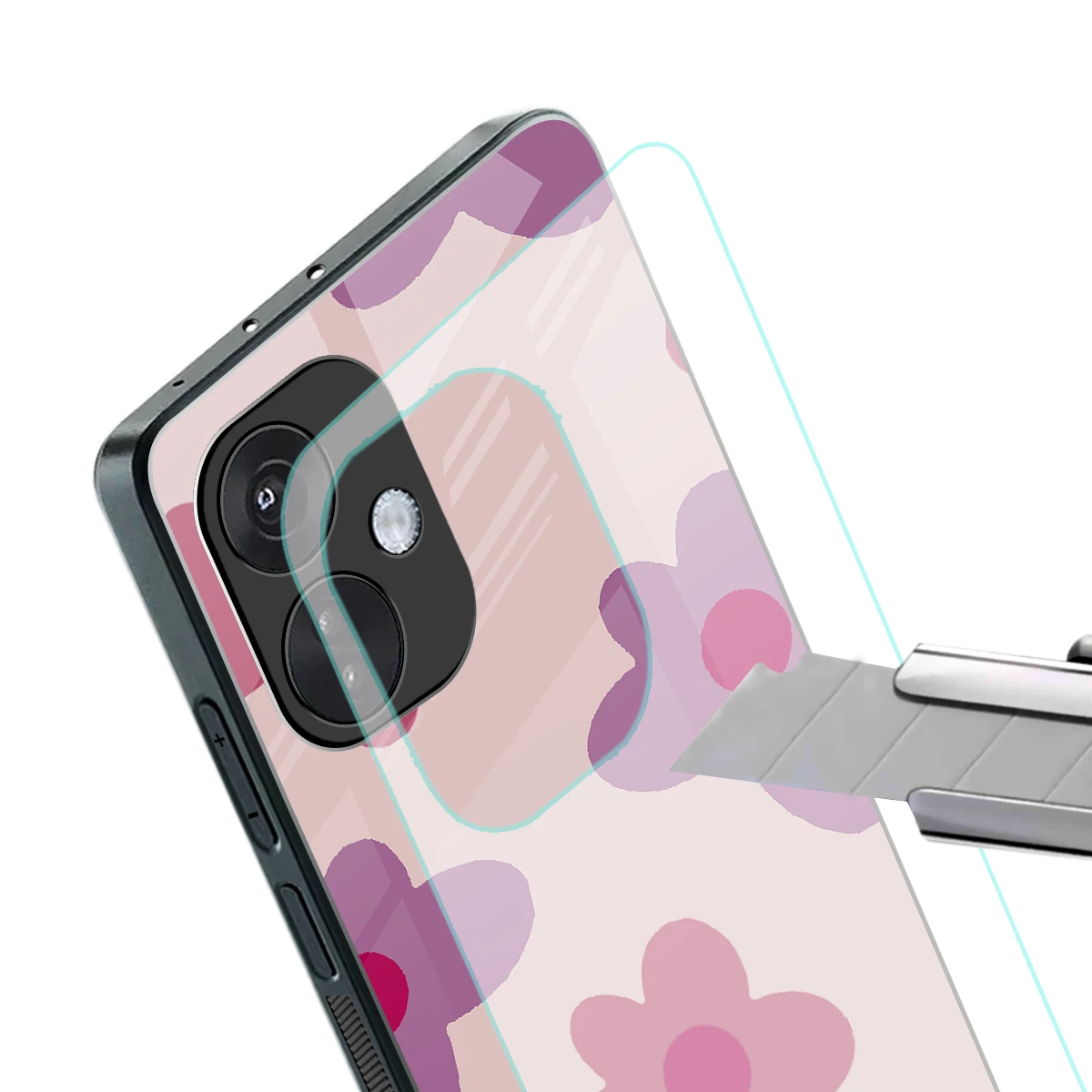 Floral Purple stylish phone case for oneplus nord ce 3 | glossy glass and slim fit