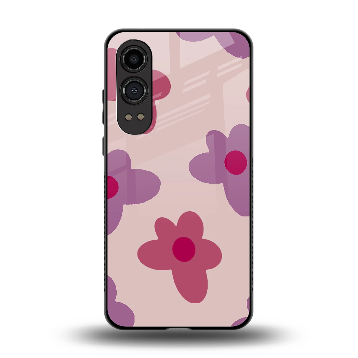 Floral Purple back phone cover | glass case for oneplus nord ce 4 lite