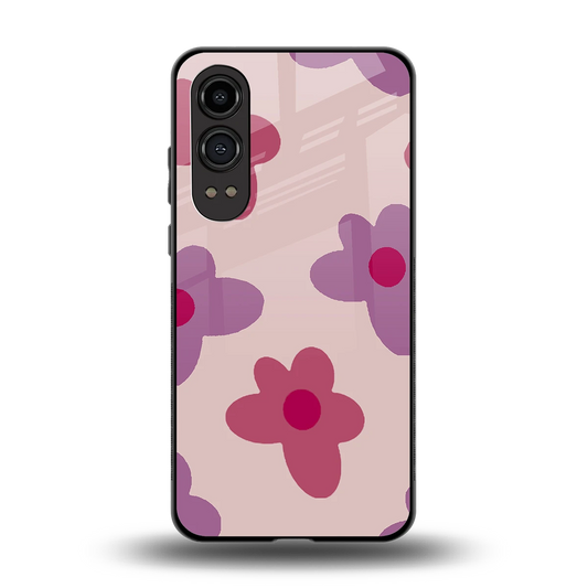 Floral Purple back phone cover | glass case for oneplus nord ce 4 lite