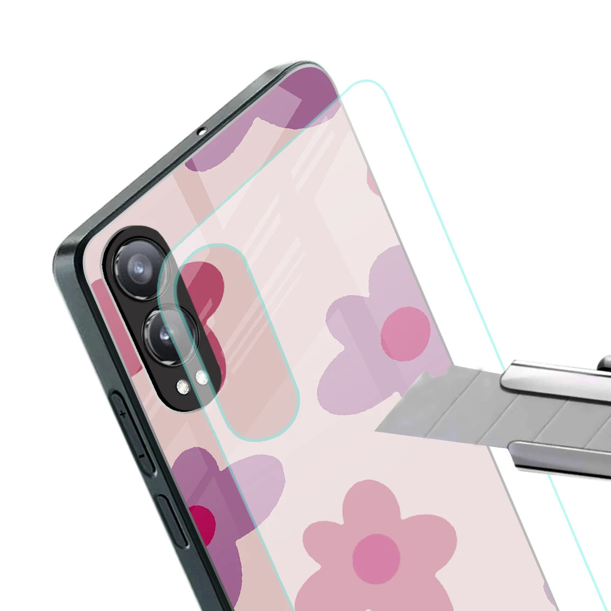 Floral Purple stylish phone case for oneplus nord ce 4 lite | glossy glass and slim fit