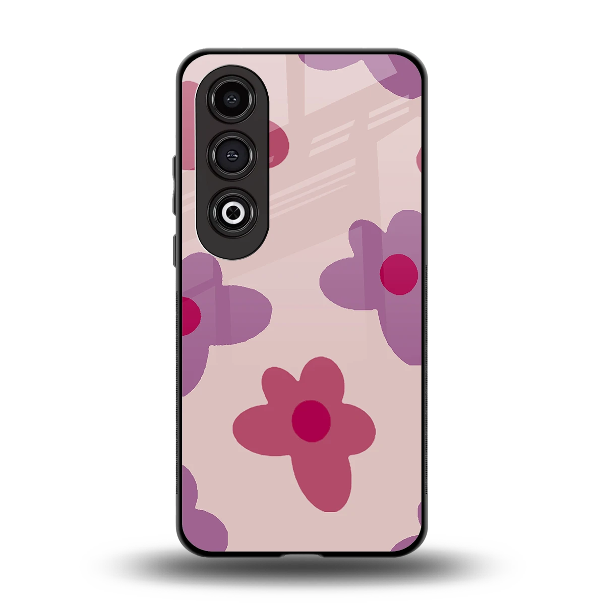 Floral Purple back phone cover | glass case for oneplus nord ce 4
