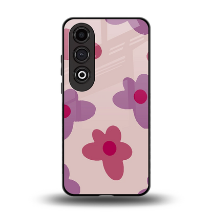 Floral Purple back phone cover | glass case for oneplus nord ce 4