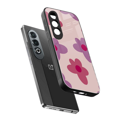 Floral Purple sleek oneplus nord ce 4 cover with tempered glass back and TPU edges
