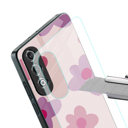 Floral Purple stylish phone case for oneplus nord ce 4 | glossy glass and slim fit