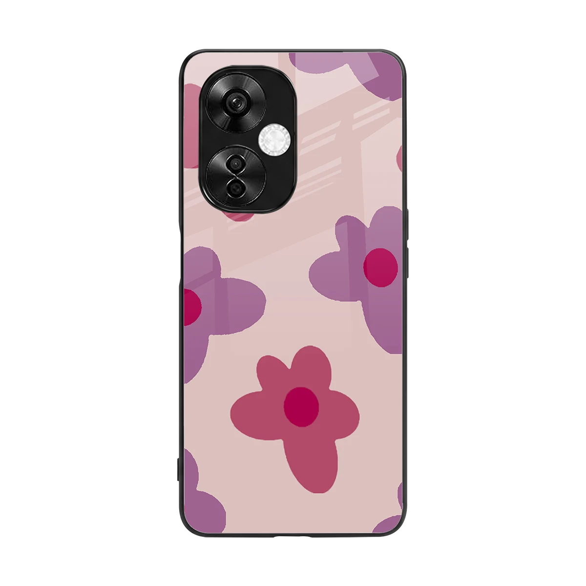 Floral Purple back phone cover | glass case for oneplus nord ce 3 lite