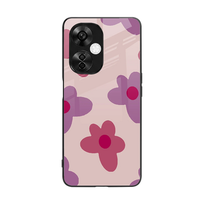 Floral Purple back phone cover | glass case for oneplus nord ce 3 lite