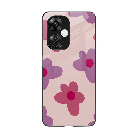 Floral Purple back phone cover | glass case for oneplus nord ce 3 lite