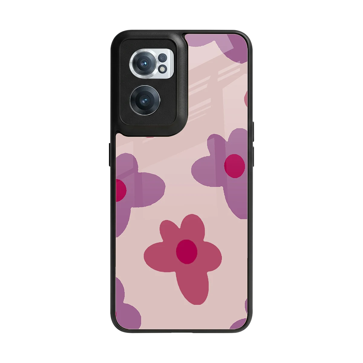 Floral Purple back phone cover | glass case for oneplus nord ce 2