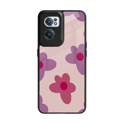 Floral Purple back phone cover | glass case for oneplus nord ce 2