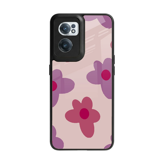 Floral Purple back phone cover | glass case for oneplus nord ce 2