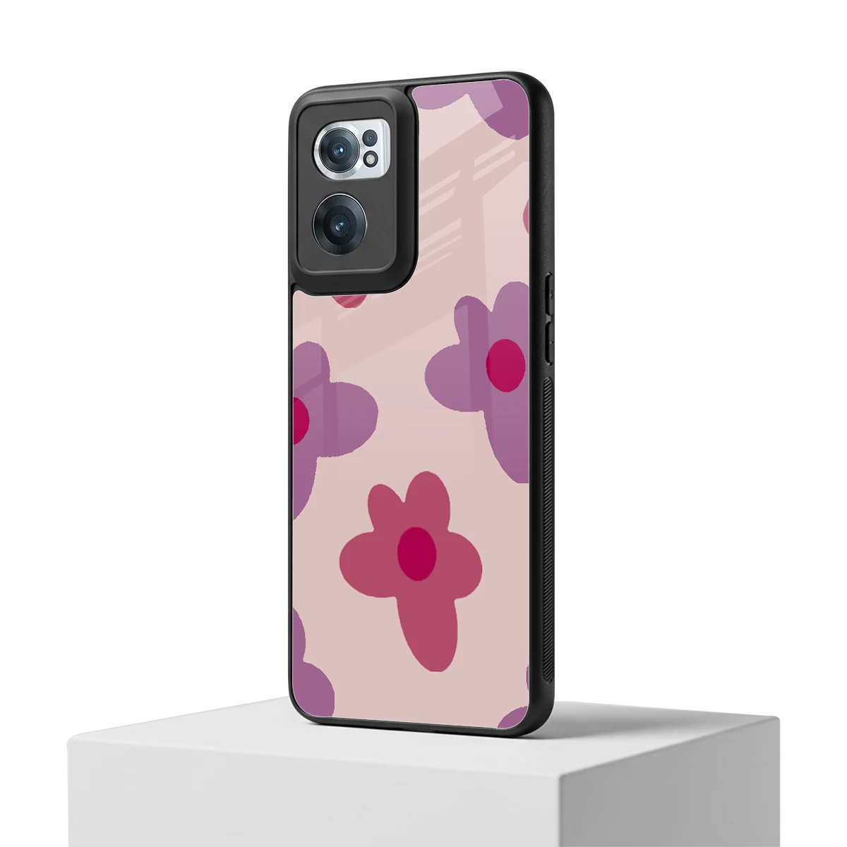 Floral Purple oneplus nord ce 2 mobile cover | shockproof glass phone case