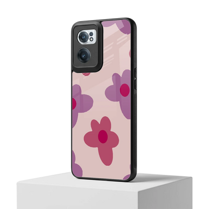 Floral Purple oneplus nord ce 2 mobile cover | shockproof glass phone case