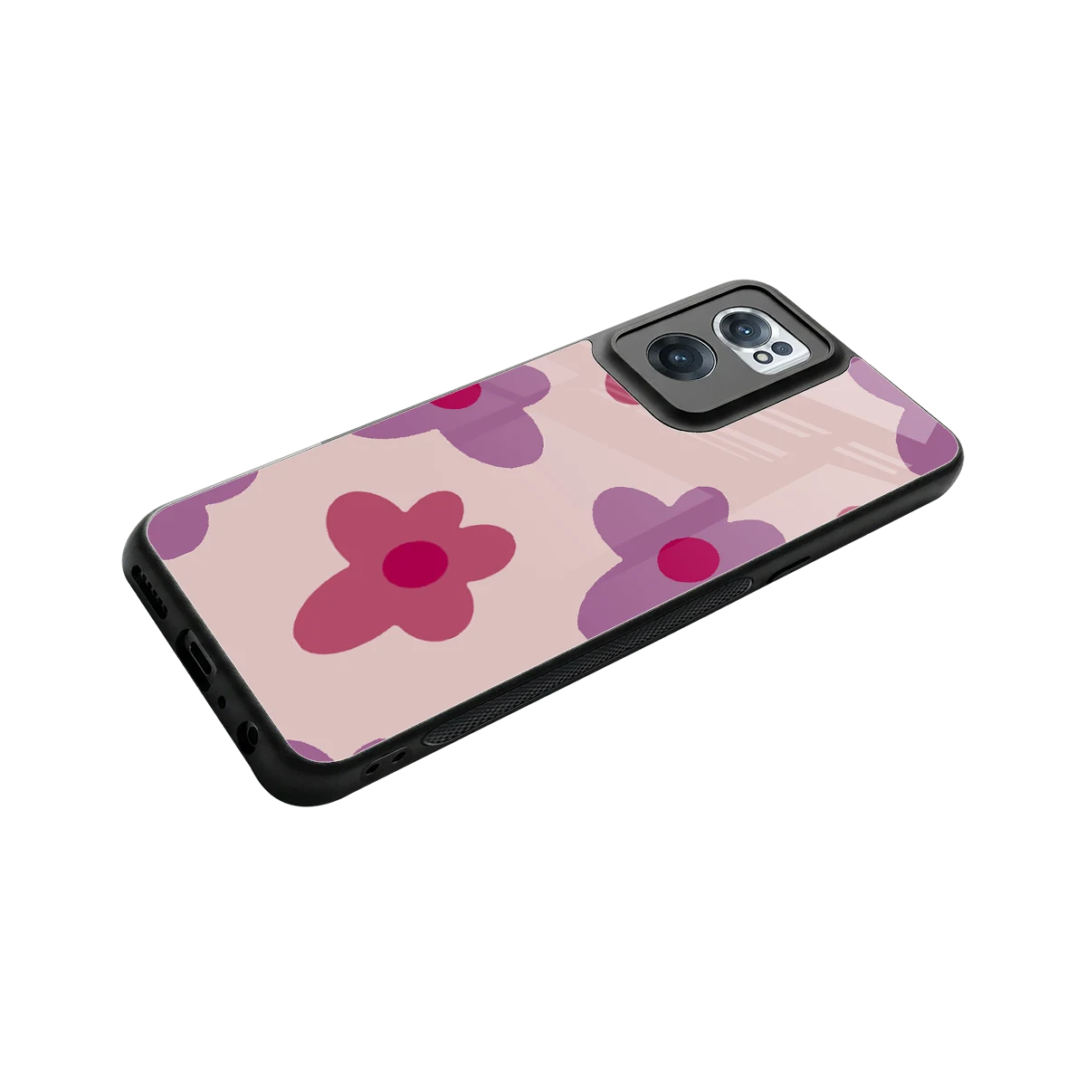Floral Purple stylish phone case for oneplus nord ce 2 | glossy glass and slim fit
