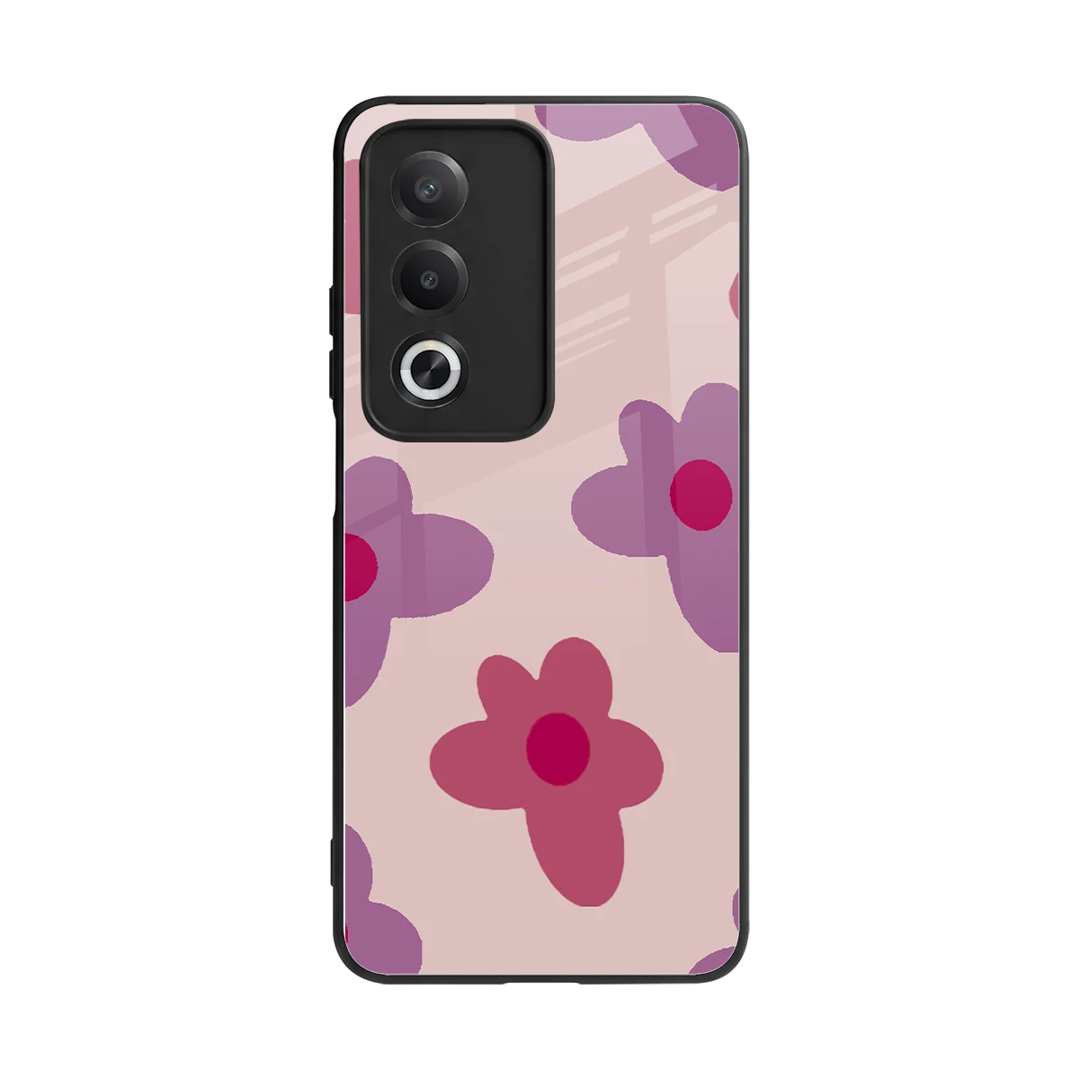 Floral Purple back phone cover | glass case for oppo a3 pro