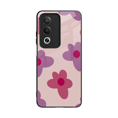 Floral Purple back phone cover | glass case for oppo a3 pro