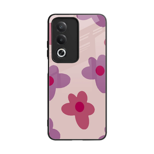 Floral Purple back phone cover | glass case for oppo a3 pro