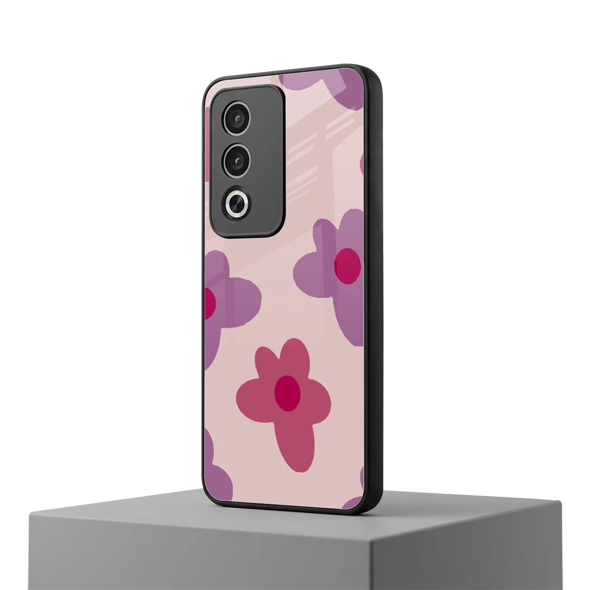 Floral Purple oppo a3 pro mobile cover | shockproof glass phone case