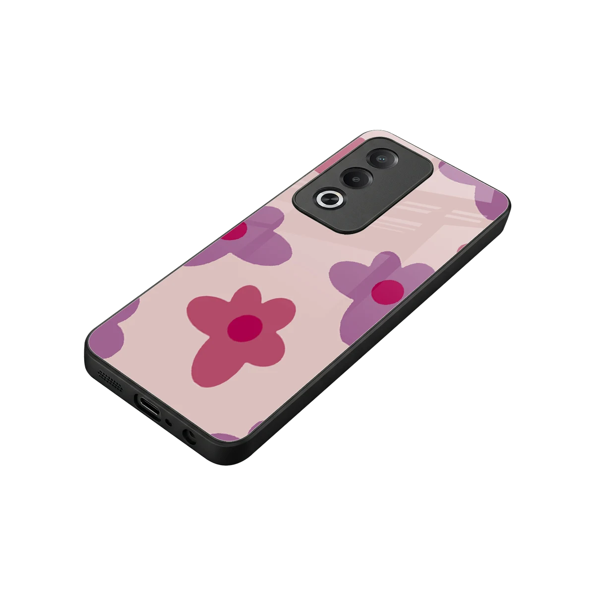 Floral Purple stylish phone case for oppo a3 pro | glossy glass and slim fit