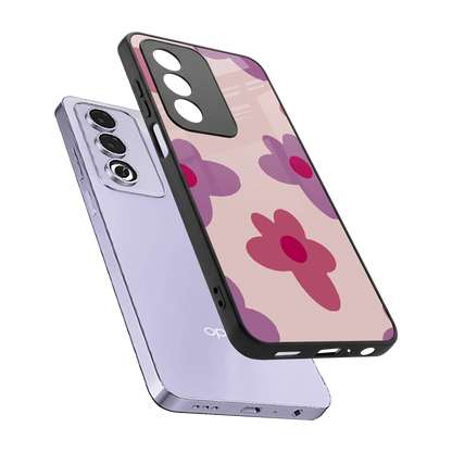 Floral Purple sleek oppo a3 pro cover with tempered glass back and TPU edges