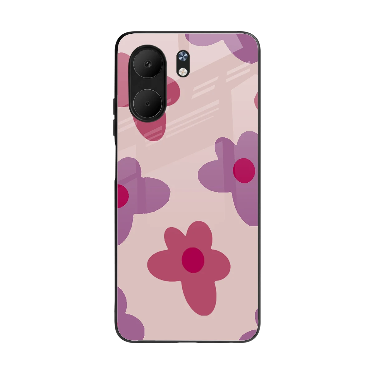 Floral Purple back phone cover | glass case for oppo a5x 5g