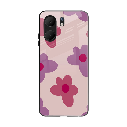 Floral Purple back phone cover | glass case for oppo a5x 5g