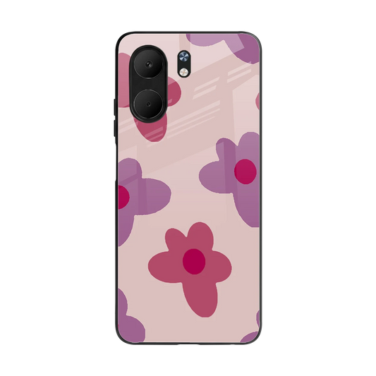 Floral Purple back phone cover | glass case for oppo a5x 5g