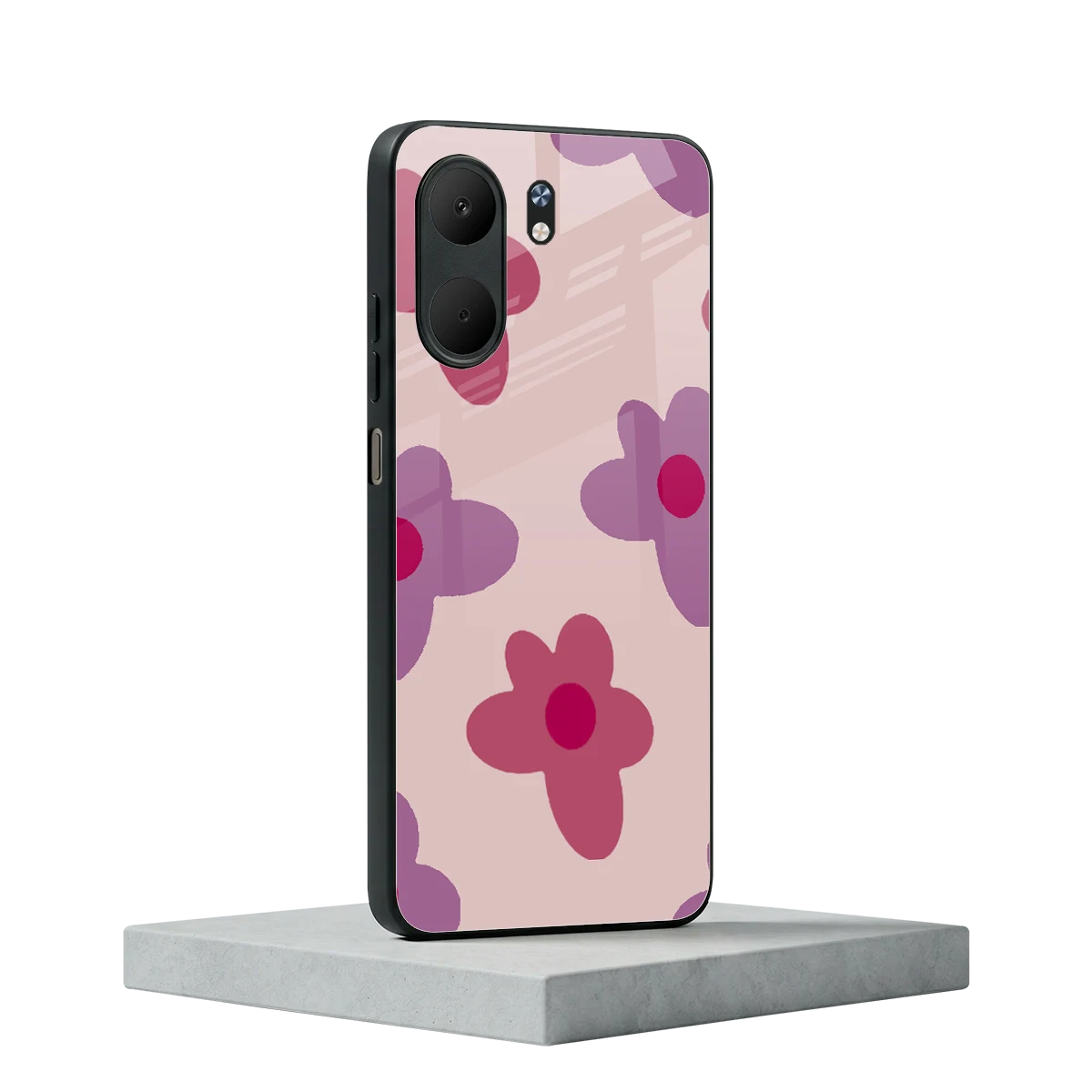 Floral Purple oppo a5x 5g mobile cover | shockproof glass phone case