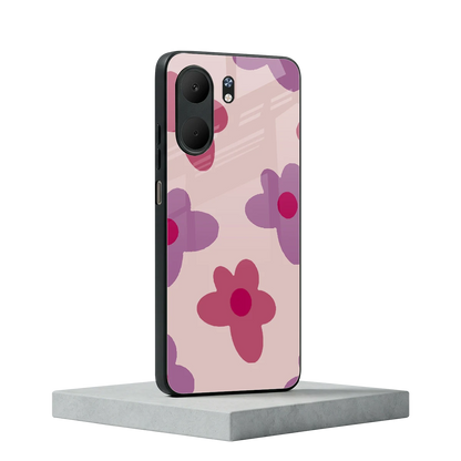 Floral Purple oppo a5x 5g mobile cover | shockproof glass phone case