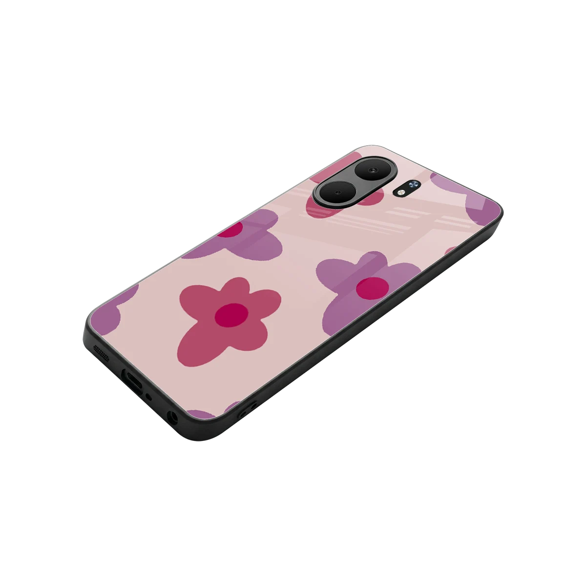 Floral Purple stylish phone case for oppo a5x 5g | glossy glass and slim fit