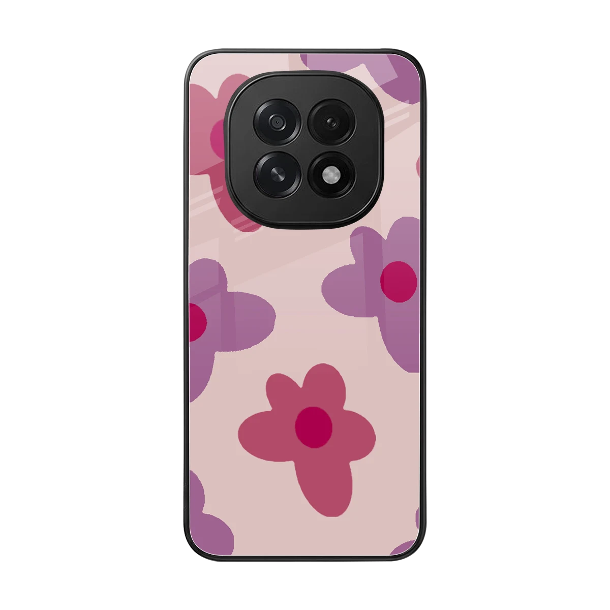 Floral Purple back phone cover | glass case for oppo f29 5g