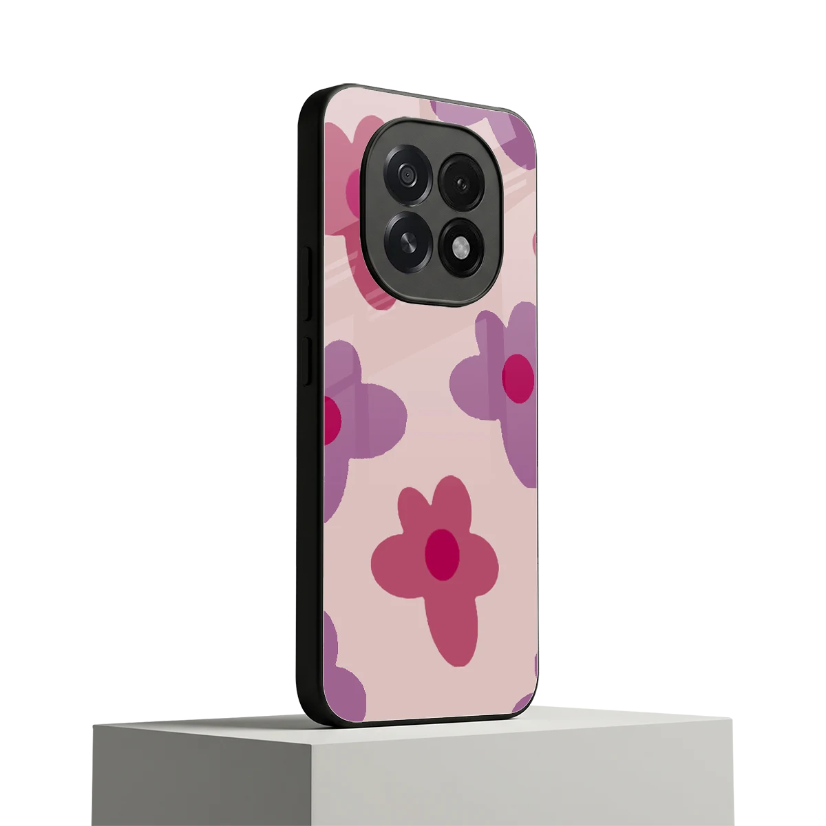Floral Purple oppo f29 5g mobile cover | shockproof glass phone case