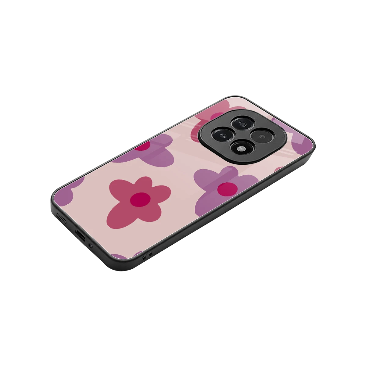 Floral Purple stylish phone case for oppo f29 5g | glossy glass and slim fit
