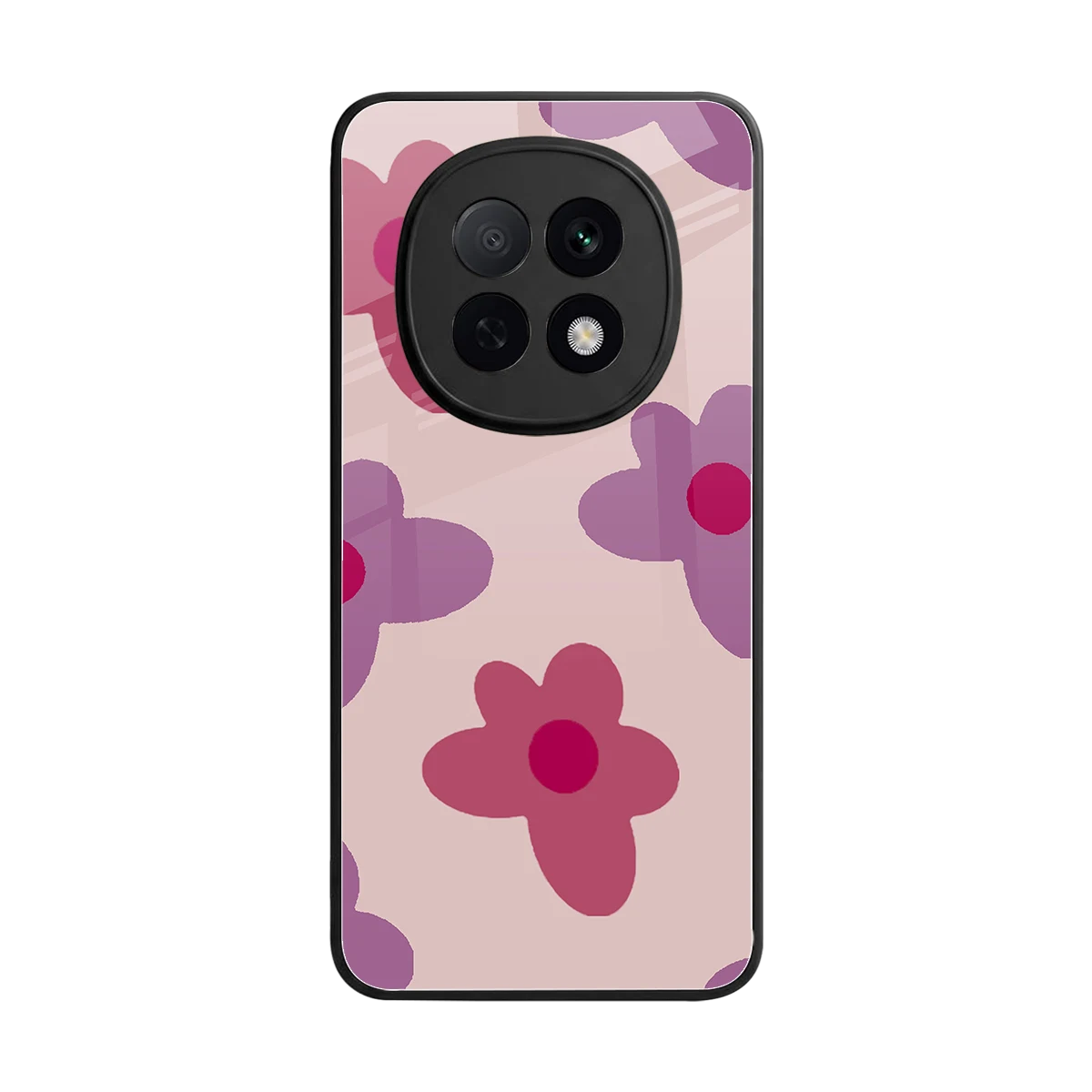 Floral Purple back phone cover | glass case for oppo f29 pro 5g