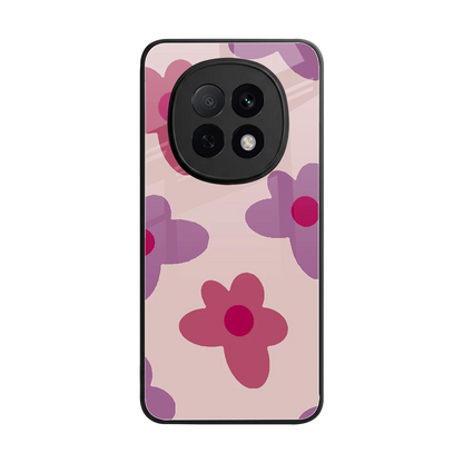 Floral Purple back phone cover | glass case for oppo f29 pro 5g