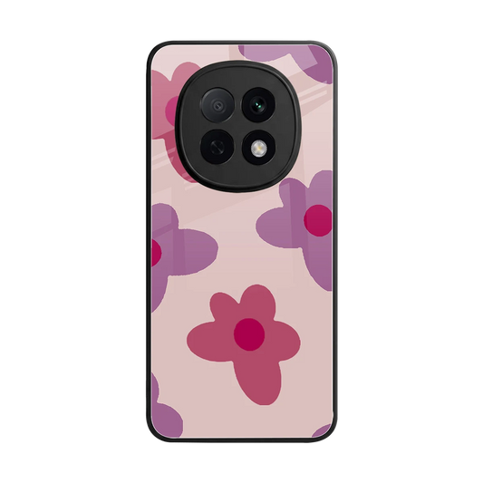 Floral Purple back phone cover | glass case for oppo f29 pro 5g